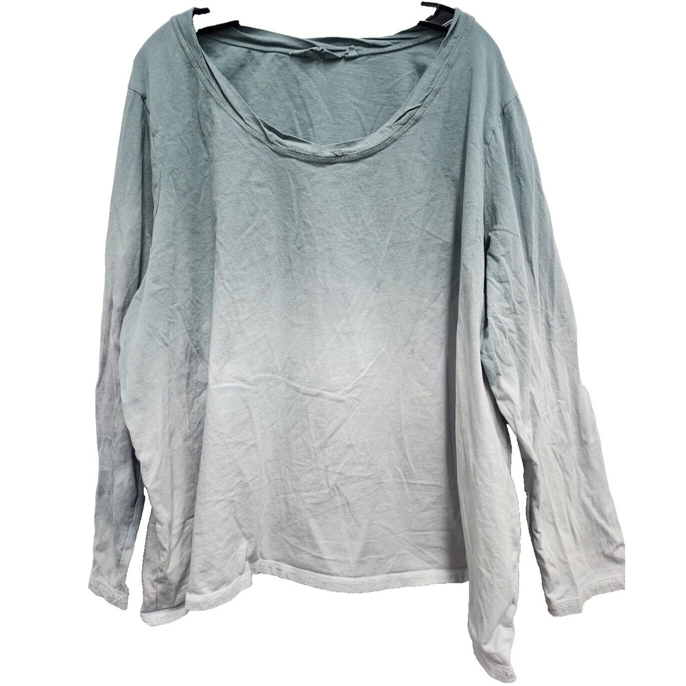 Candace‎ Cameron Bure Top Womens Size 3X Blue Ombre Long Sleeve Lounge Casual